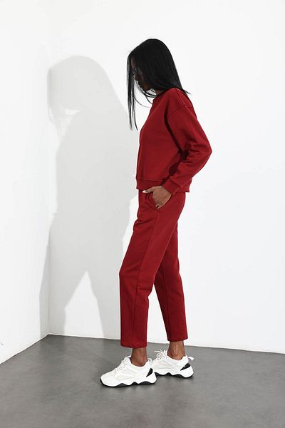 5in1Canpolat Claret Red Classic Tracksuit Set
