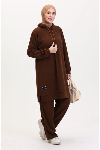 sefamerve Taba Hooded Tunic and Pants Κοστούμι δύο τεμαχίων 0566-05