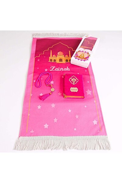 Happy times favors İsme Özel Çocuk İçin Seccade, Kuran, Tesbih Hediye Seti, H...