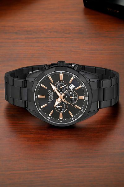 Ferrucci Black Function Men's Wrist Watch - Bracelet Gift Fcf.14075Fm.03
