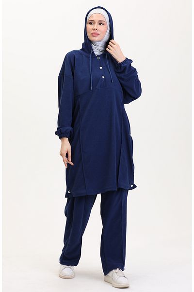 sefamerve Saks Tunika- und Hosen-Set mit Kapuze – 0567-05