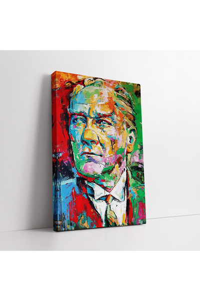 KOSS Dijital Comandantul Gazi Mustafa Kemal Atatürk Pictură artistică clasică colorată abstractă, decor de perete Ataturk