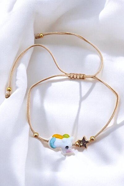 PETEK AKSESUAR Unicorn El Yapımı Cam Murano Halhal Bileklik