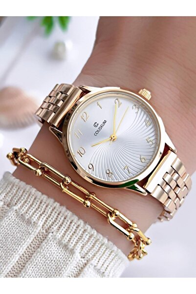 Coliseum Özel Tasarım Vintage Seri Kadın Kol Saati+ Bileklik Hediyeli CL8698.BM1
