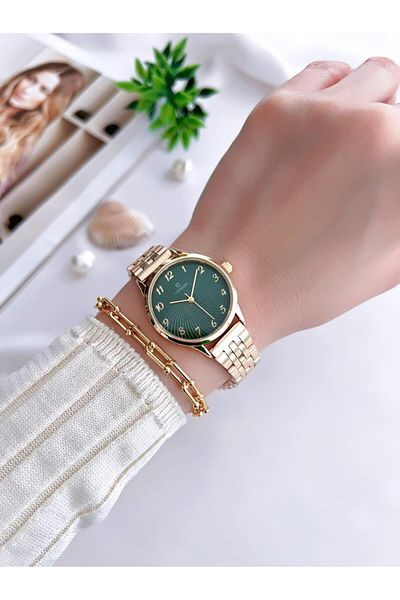 Coliseum Vintage Design Women's Wristwatch and Bracelet Set - Cl8698.Bm1