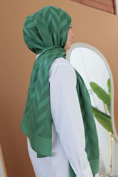 ALLDAY Şal jacquard verde-mătăsos