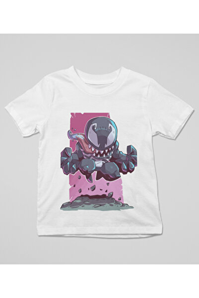 SVART WEAR THE Venom Kids Bisiklet Yaka Pamuklu Baskılı Kısa Kollu Çocuk ve Genç Tişört