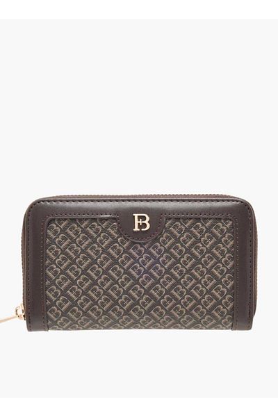Flora Bella by Shoexpress Flora Bella Monogram Print Zip Around Wallet