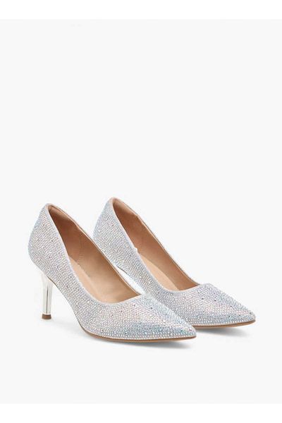 Flora Bella by Shoexpress Flora Bella Embellished Slip-On Pointed Toe Pumps with Stiletto Heels