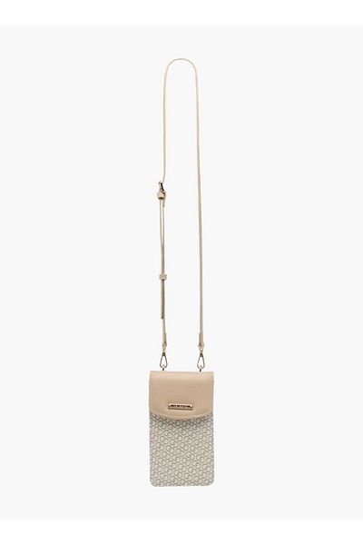Celeste Monogram Print Crossbody Bag with Detachable Strap and Flap Closure