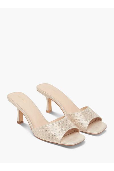 Flora Bella by Shoexpress Flora Bella Embellished Slip-On Sandals with Stiletto Heels