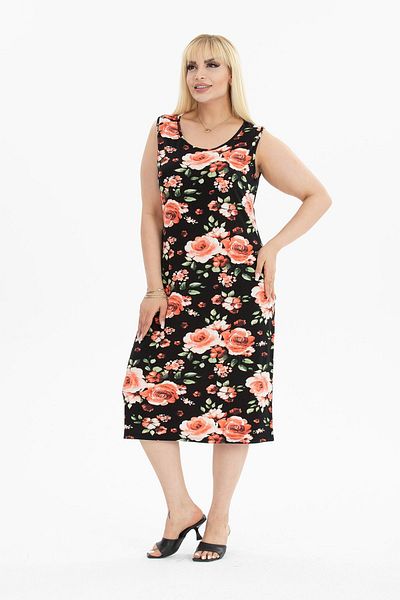 modayız Καλοκαιρινό Αμάνικο Φόρεμα με Τσέπες Plus Size 17B-2383
