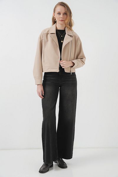 Bigdart 0717 Model Women's Short Cashew Jacket - Steinfarbe