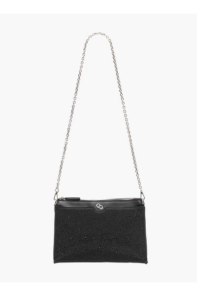 Celeste Embellished Crossbody Bag with Zip Closure and Chain Strap