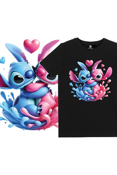 EZ Design Tricou pentru copii cu imprimeu Stitch and Angel Design