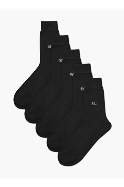 Duchini Logo Print Crew Length Socks - Set of 5