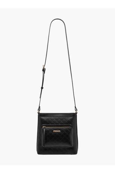 Celeste Monogram Embossed Crossbody Bag with Adjustable Strap - W 8 x H 23 x D 23 cm