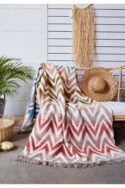 SESLİ HOME Sounded Bohem Double Personal Cotton Blanket 200X220 cm
