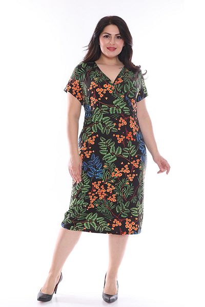 modayız Φόρεμα με μοτίβο με διπλό στήθος Plus Size 25b-0974