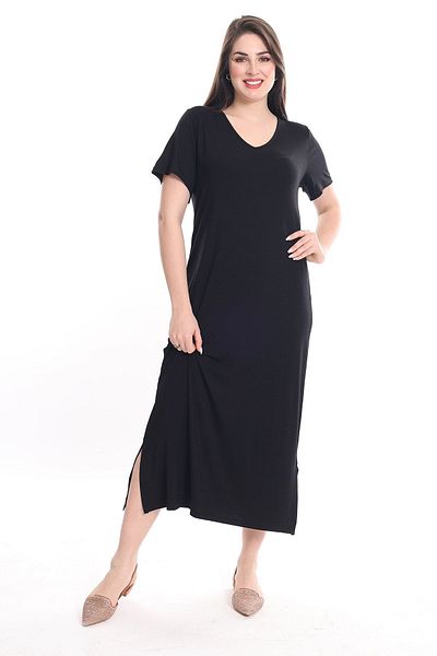modayız Φόρεμα με σχισμή V λαιμόκοψη Plus Size 16d-2321