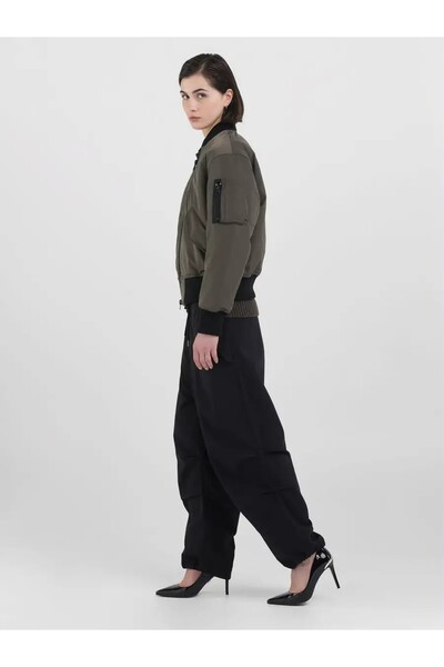 Replay Kadın Haki Fermuar Detaylı Bomber Ceket