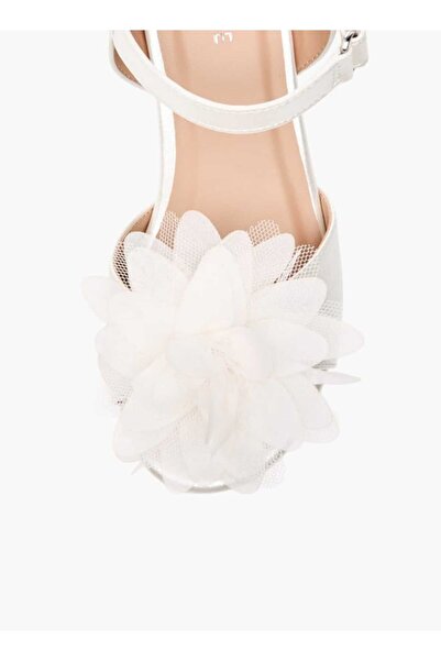 Celeste Celeste Girls' Floral Applique Block Heel Sandals with Hook and Loop Closure