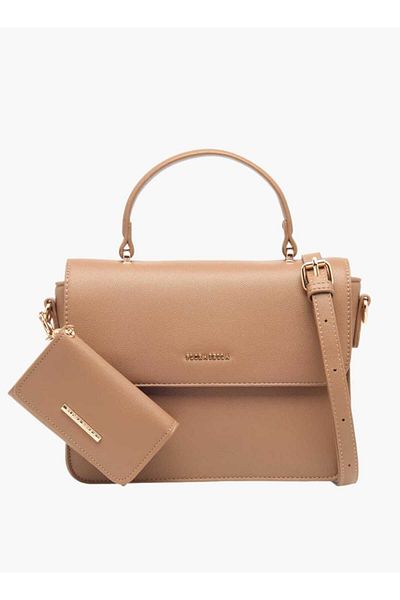 Flora Bella by Shoexpress Flora Bella Solid Satchel Bag with Detachable Strap and Wallet