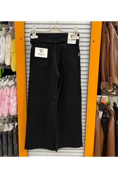 Yonca Çocuk Bayhas Kids 24243 Girl's Straight Linen Wide Leg Pants