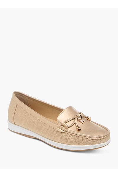 Flora Bella by Shoexpress Flora Bella Textured Bow Accent Slip-On Loafers