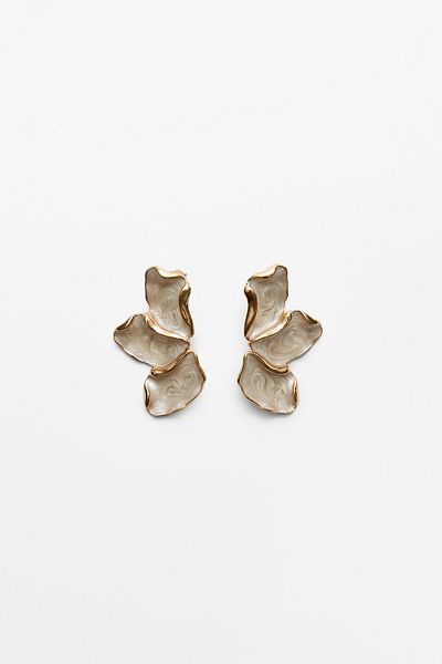 Stradivarius Enamelled fan earrings