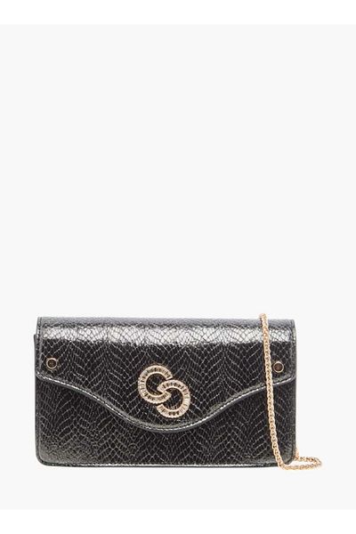 Celeste Textured Crossbody Bag with Button Closure and Chain Strap