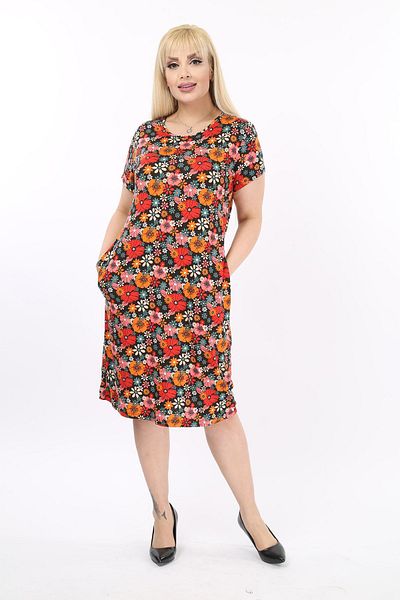 modayız Short Sleeve Pocket Large Size Dress 18c-2087