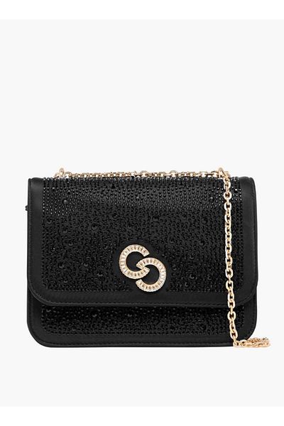 Celeste Rhinestone Embellished Crossbody Bag with Chain Strap