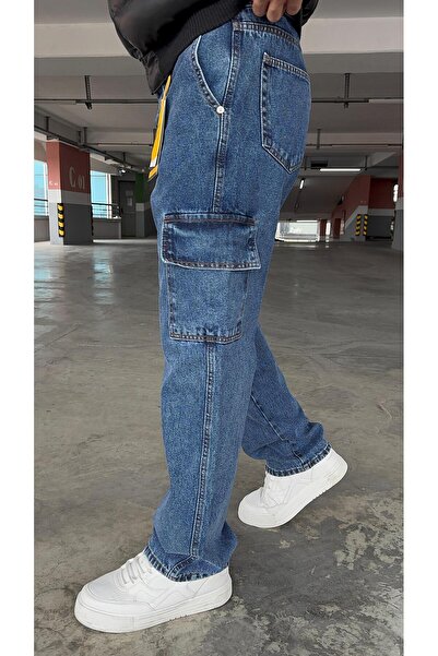 DENIM MAN KOYU MAVİ BAGGY KARGO