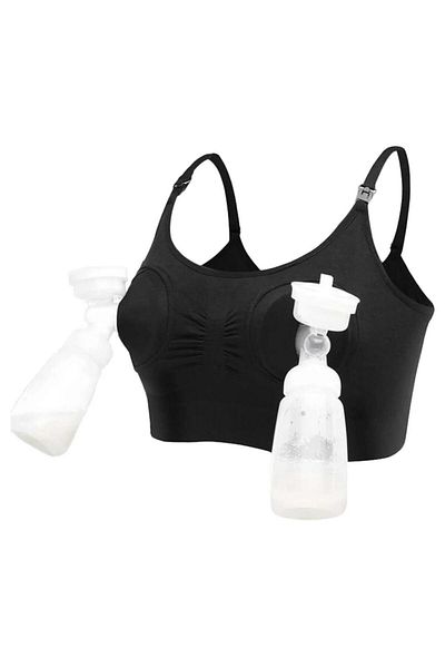Blooming Blossom Hands free Pumping & Nursing Bra, Black - M