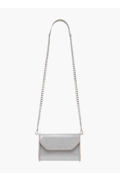 Flora Bella by Shoexpress Flora Bella Embellished Crossbody Bag with Detachable Chain Strap and Flap Closure