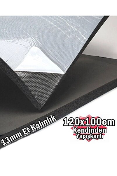 BantMarketim 120x100cm 13mm Levha Yapışkanlı Araç Oto Ses Isı Kauçuk Izolasyo...