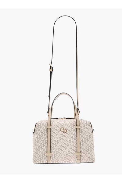 Celeste Monogram Print Tote Bag with Detachable Strap and Handles