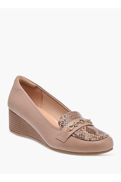 Le Confort Animal Print Loafers with Wedge Heels