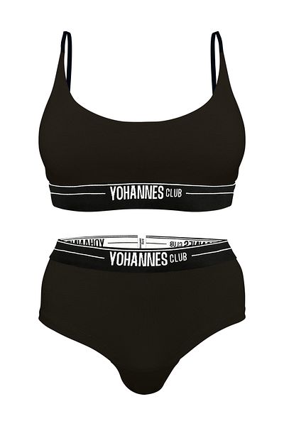 Yohannes Club Γυναικείο, Σετ Εσώρουχα, (Bralet-Hipster), ΜΑΥΡΟ