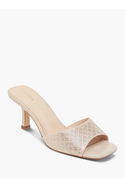 Flora Bella by Shoexpress Flora Bella Embellished Slip-On Sandals with Stiletto Heels