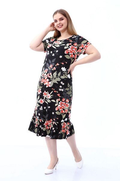 modayız Φόρεμα με μοτίβο Plus Size κοντομάνικο 29c-1811