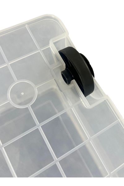 Concept Home Plastic Storage Box With Wheels And Lockable Lid 45L Clear/Black