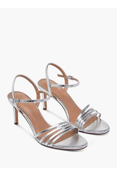 Celeste Women's Textured Sandals with Stiletto Heels and Buckle Closure