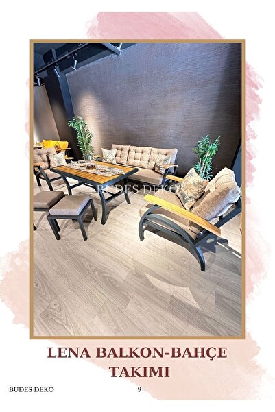 BUDES DEKO LENA BALKON-BAHÇE TAKIMI 3+1+1+MASA+2P
