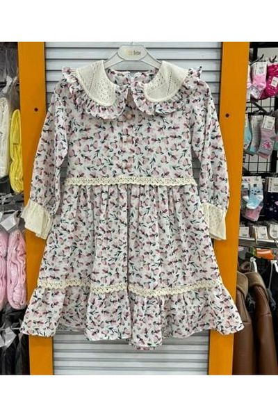 Yonca Çocuk SONÖZ Kids 1112 Rochie cu guler tricot pentru fete