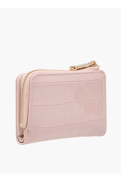 Celeste Textured Bi-Fold Wallet with Zip Closure