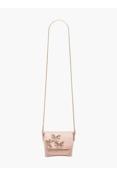Flora Bella by Shoexpress Flora Bella Butterfly Embellished Crossbody Bag with Chain Strap and Button Closure