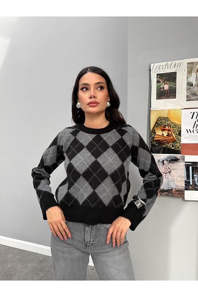 ESRAHELVACI Pulover cu model pătrat