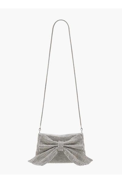 Celeste Bow Embellished Crossbody Bag with Chain Strap